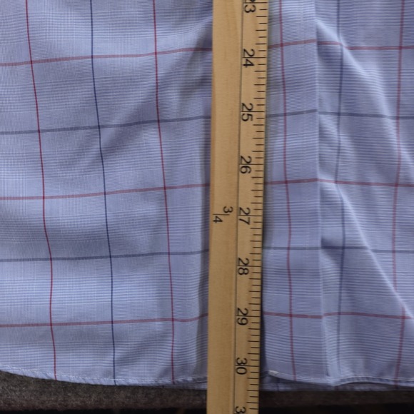 Charles Tyrwhitt Dress Shirt 16.5 36 Non Iron Slim Fit Blue Check Point Collar - Picture 5 of 10